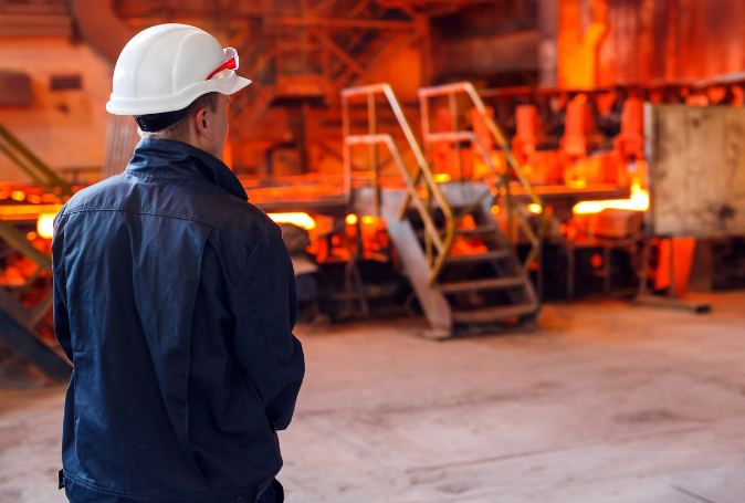 A key worker on an industrial site